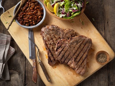 Rocky Mountain Grilled T-Bone Steak with Charro Beans