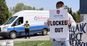 Rally in support of locked out Reliance Home Comfort workers