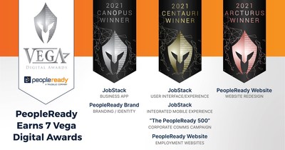 For its industry-leading creativity and innovation, staffing leader PeopleReady was singled out with seven 2021 Vega Digital Awards presented by the International Awards Associate (IAA).