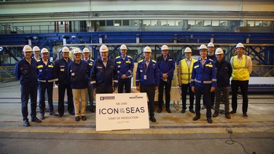 Royal Caribbean marked the official start of construction for its first Icon Class ship at a steel-cutting ceremony in Turku, Finland. Set to introduce a new, revolutionary era of cruising, the state-of-the-art ship will be named Icon of the Seas and debut in fall 2023 as the cruise line's first of three ships to be powered by LNG (liquefied natural gas).