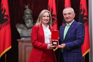 Albanian President Honors AJC Jerusalem Director Avital Leibovich