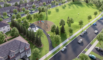 Artists' rendering of the Hunsdeep Rangar Park in Avalon, Orleans. Now under construction, to be completed by mid-summer 2021. (CNW Group/Minto Communities Management Inc.)