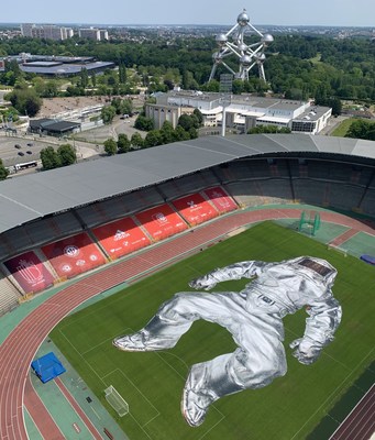 PROJECT CLOSER by Wim Tellier reveals larger than life art installation in soccer stadium of Belgium Red Devils (PRNewsFoto/Wim Tellier)