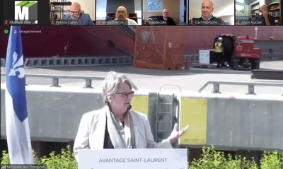 Maritime vision Avantage Saint-Laurent was announced yesterday by Chantal Rouleau, Minister for Transport and Minister Responsible for the Metropolis and the Montréal Region. (CNW Group/Metropolitan Cluster of logistics and transportation in Montreal)