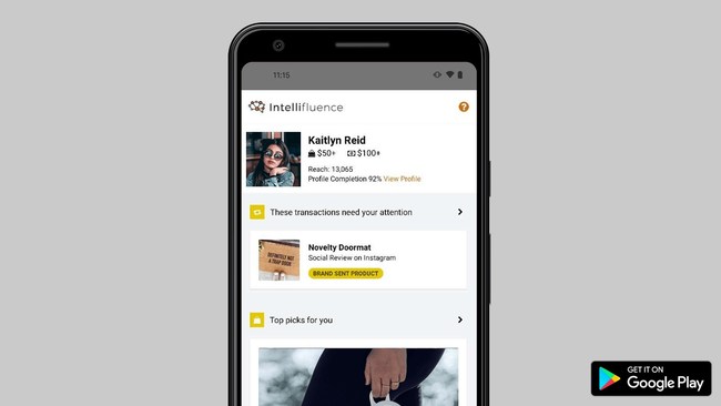 Intellifluence Influencer App for Google Play Store