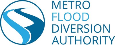 Logo for the Metro Flood Diversion Authority, which is responsible for managing all aspects of the FM (Fargo-Moorhead) Diversion project, through its planned completion by 2028 with reliable flood protection in place by the spring of 2027.