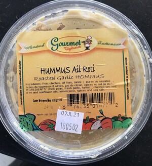 Avis de ne pas consommer de l'hummus fabriqué par l'entreprise Gourmet Végé