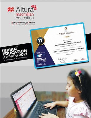Macmillan Education India's blended learning solution - ALTURA, bags the 'Best Classroom Tech of the Year' award at India Education Awards 2021