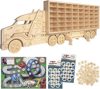 Hot Wheels Toy Car Cubby Cabinet Organizer Storage Truck Shelf by Tidy Treasures Offers Two Mounting Options
