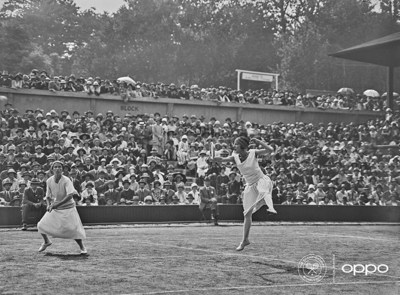 Suzanne Lenglen (Photo: L. Blandford/Topical Press Agency/Getty Images) 
Fashion pioneer Suzanne Lenglen is pictured alongside Elizabeth Ryan; one of the earliest images to surface portraying female tennis players athletically. Through her passion, Lenglen became a female icon before her time and is brought to life for the first time in full colour, as part of OPPO's Courting the Colour campaign. 
 
Launched today to celebrate the return of Wimbledon, the collection restores the emotion of seven iconic moments from tennis history, bringing the excitement and passion back to the sport for fans around the world. View the collection, here: https://events.oppo.com/en/oppo-and-tennis/#awakencolour