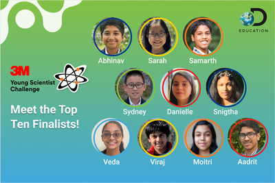 Today, 3M and Discovery Education announced the top 10 finalists in the 2021 3M Young Scientist Challenge (Photo Credit: 3M).