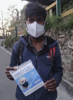 HALOLIFE, maker of high-quality face masks, partners with Enactus to distribute masks to children and adults in India, pictured here, and protect them against COVID-19.