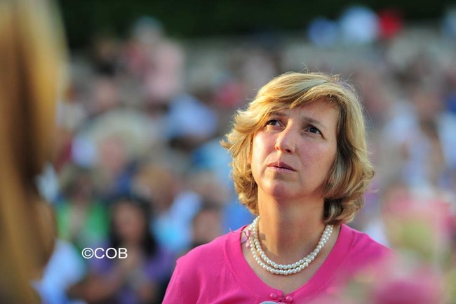 Medjugorje visionary Marija Pavlovic, one of the six visionaries of Medjugorje witnessing her vision of Mary at her chapel in Medjugorje, on August 5, 2011. The Virgin Mary has been appearing daily in Medjugorje for 40 years.