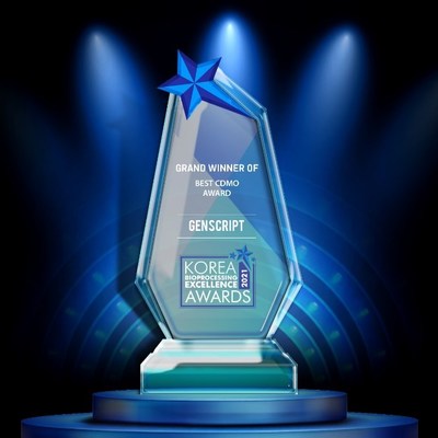 GenScript receives the “Best Contract Development and Manufacturing Organization Award” on the Korea Bioprocessing Excellence Awards 2021