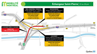 changeur Saint-Pierre (A-20 / R-138), fin de semaine du 25 juin (Groupe CNW/Ministre des Transports)