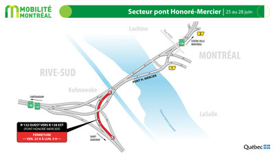 Bretelle pont Honor-Mercier, fin de semaine du 25 juin (Groupe CNW/Ministre des Transports)