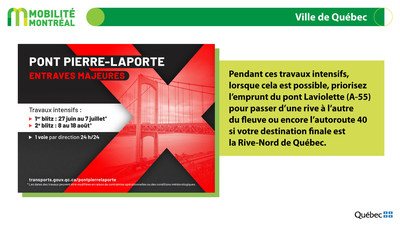 Blitz travaux pont Pierre-Laporte  Qubec - t 2021 (Groupe CNW/Ministre des Transports)