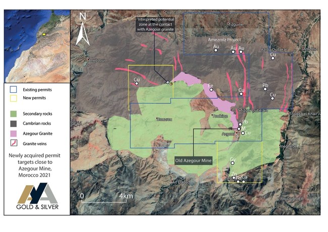 Figure 2 - Newly acquired permit near the Azegour mine, Morocco (CNW Group / Aya Gold & Silver Inc)