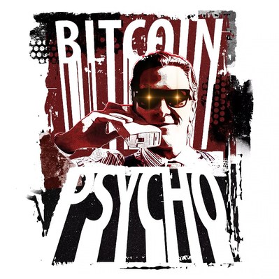 “Bitcoin Psycho” is an officially licensed 1/1 edition NFT going up for auction on Curio as part of the American Psycho NFT collection.