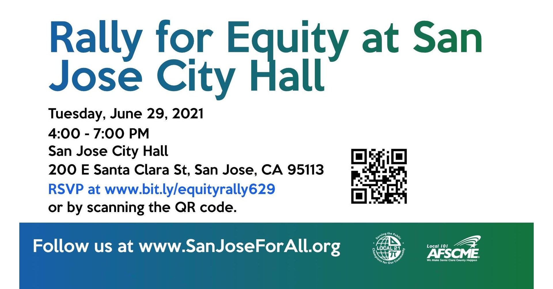 Rally for Equity -- San Jose Frontline Workers Gather at City Hall