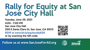 "Rally for Equity" -- San Jose Frontline Workers Gather at City Hall