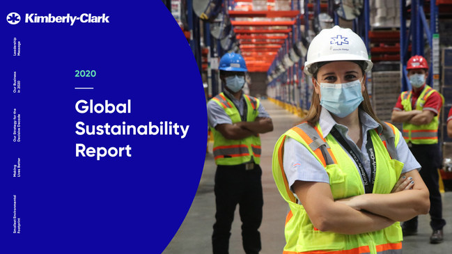 Kimberly-Clark's 2020 global sustainability report provides the first update on its global progress toward the company's 2030 sustainability strategy and goals, aimed at addressing the social and environmental challenges of the next decade with commitments to improve the lives and well-being of 1 billion people in underserved communities around the world with the smallest environmental footprint.