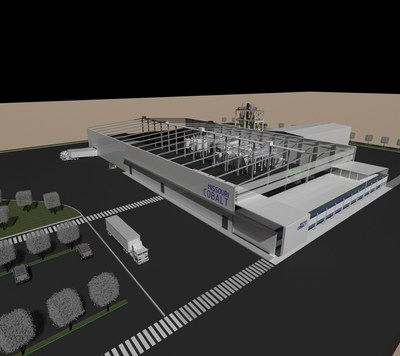Rendering of Missouri Cobalt hydrometallurgical facility nearing completion in Fredericktown, MO.