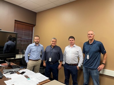 From l to r: Joshua Hallam, Operations Manager, Altura Wind Services; Mike Bazzi, President, IRISNDT U.S.A.; Samuel Hallam, Operations Manager, Altura Wind Services; Chris Weyers, Director, Corporate Development, IRISNDT.