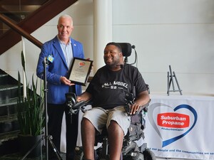 Suburban Propane Presents Rutgers Alumnus and Disability Advocate, Eric LeGrand, with a 2021 SuburbanCares Award