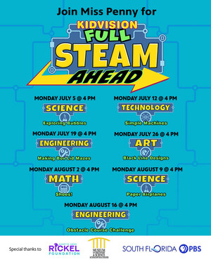 South Florida PBS' KidVision Pre-K announce the Full STEAM Ahead Learning Series