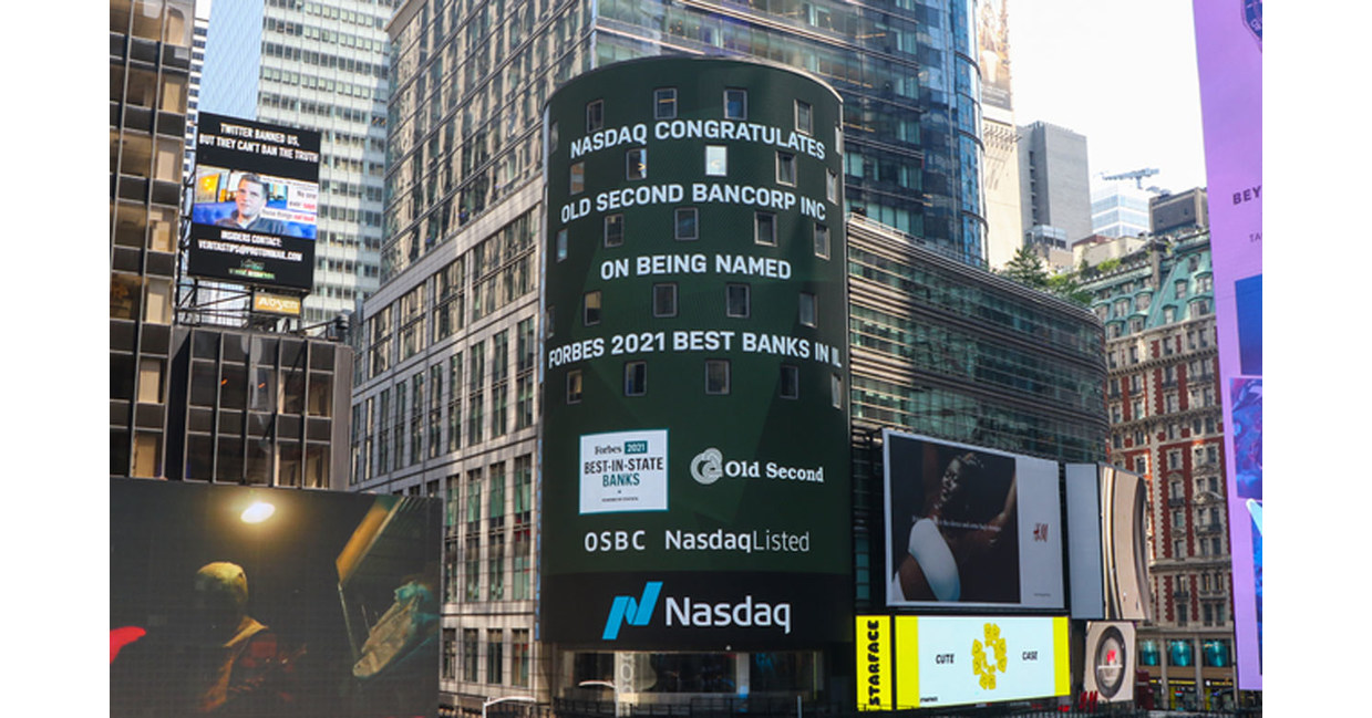 Old Second National Bank Named 1 Bank in Illinois by Customers for