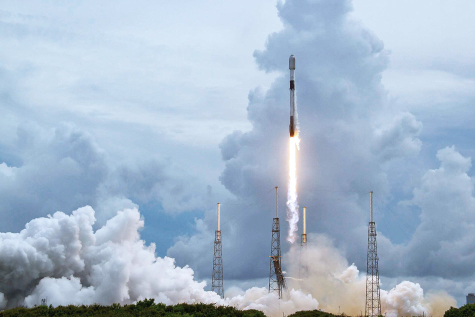 SpaceX Transporter-2 launch, 30th June 2021, carrying 4 ICEYE radar imaging satellites. Photo: SpaceX via Exolaunch