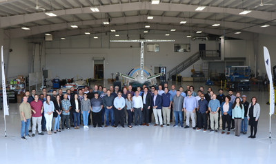 The Eviation team pictured at Eviation headquarters in Arlington, Wash. 