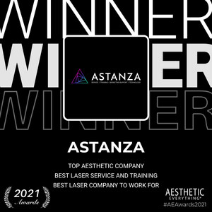 Astanza wins "Top Aesthetic Company", "Best Laser Service and Training" and "Best Laser Company to Work For" in the Aesthetic Everything® 2021 Aesthetic and Cosmetic Medicine Awards