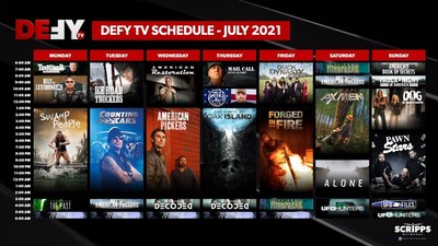 Defy TV schedule