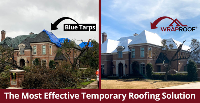Blue Tarps are no longer your only option. WrapRoof is installed with a 1 year leak-free warranty.