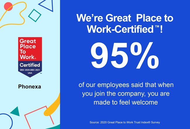 Phonexa Certified as ‘Great Place To Work’ in Back-To-Back Years