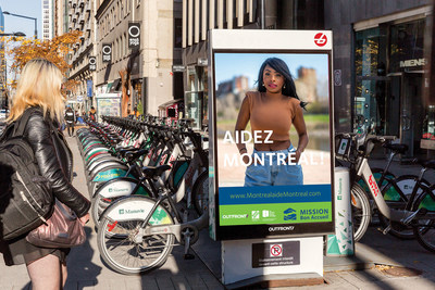 Welcome Hall Mission's Montreal Helps Montreal campaign on BIXI street furniture