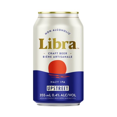 Upstreet Craft Brewery launches Libra Hazy IPA, its second non-alcoholic craft beer. (CNW Group/Upstreet Craft Brewery)