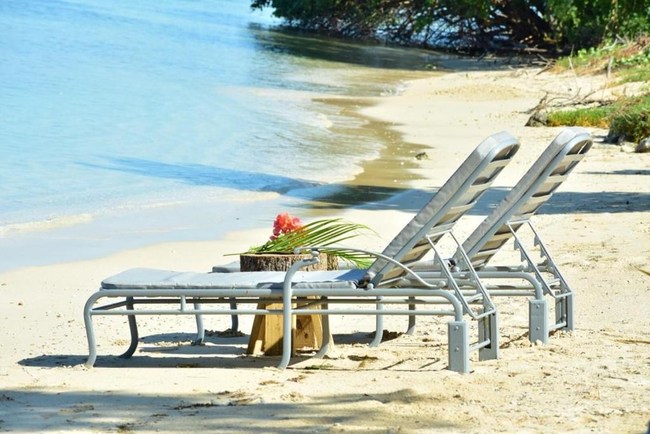 Imagine yourself relaxing on this private beach at Ivy's Cove