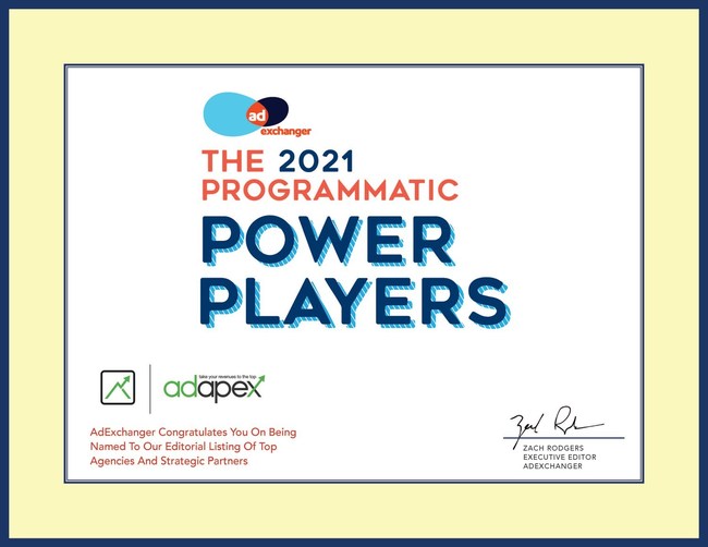 Adapex is 2021 Programmatic Power Player.