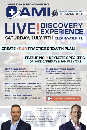 July 17 "Live! Discovery Experience" to Present a Model on How Chiropractors Can Grow Their Practices