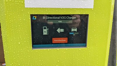 Nuvve's DC V2G charging station performing bidirectional charging