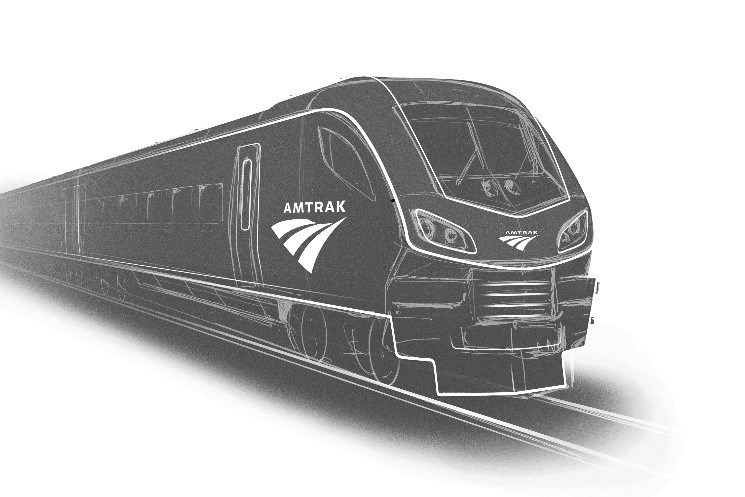 A rendering of one of the new Amtrak trains to be built in the U.S. by Siemens Mobility. More formal design images will be released later. Photo Credit: Siemens