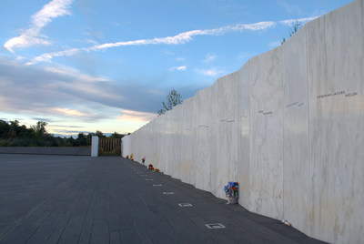 Flight 93 National Memorial Wall of Names. Photo courtesy of the National Park Service, Flight 93 National Memorial.