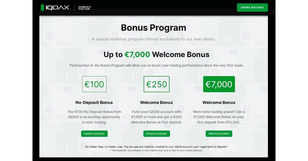 IQDAX Launches Generous &euro;1M Bonus Program for New Speculative Clients to Further Expand Its Bonus Offering
