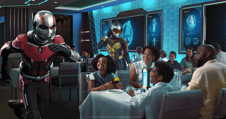 Disney Cruise Line is upping the  ant-e  on immersive family dining with the debut of  Avengers: Quantum Encounter  at Worlds of Marvel restaurant aboard the Disney Wish. Premiering in summer 2022, this all-new cinematic dining adventure will assemble some of Earth's Mightiest — and tiniest — Super Heroes in a larger-than-life showcase of revolutionary quantum technology and world-class cuisine. (July 2021)