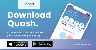 Quash is available in English and French on Google Play, the App Store and www.quashapp.com. (CNW Group/Lung Health Foundation)