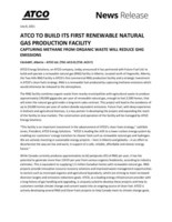 ATCO TO BUILD ITS FIRST RENEWABLE NATURAL GAS PRODUCTION FACILITY (CNW Group/ATCO Ltd.)