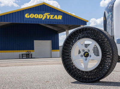A Goodyear non-pneumatic (airless) tire (NPT)